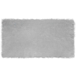 Grauer Kunstfell Teppich 80x150cm