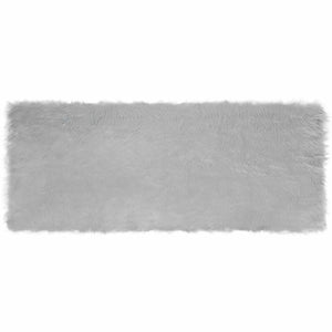 Grauer Kunstfell Teppich 80x200 cm