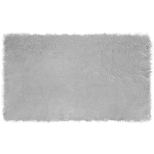 Grauer Kunstfell Teppich 100x200 cm