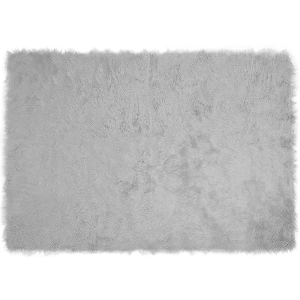 Grauer Kunstfell Teppich 120x170 cm