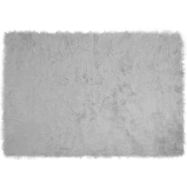 Grauer Kunstfell Teppich 120x170 cm