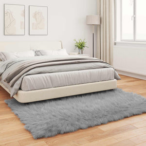Grauer Kunstfell Teppich 160x230 cm