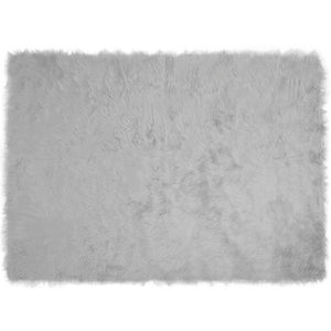 Grauer Kunstfell Teppich 160x230 cm