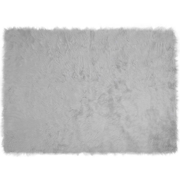 Grauer Kunstfell Teppich 160x230 cm