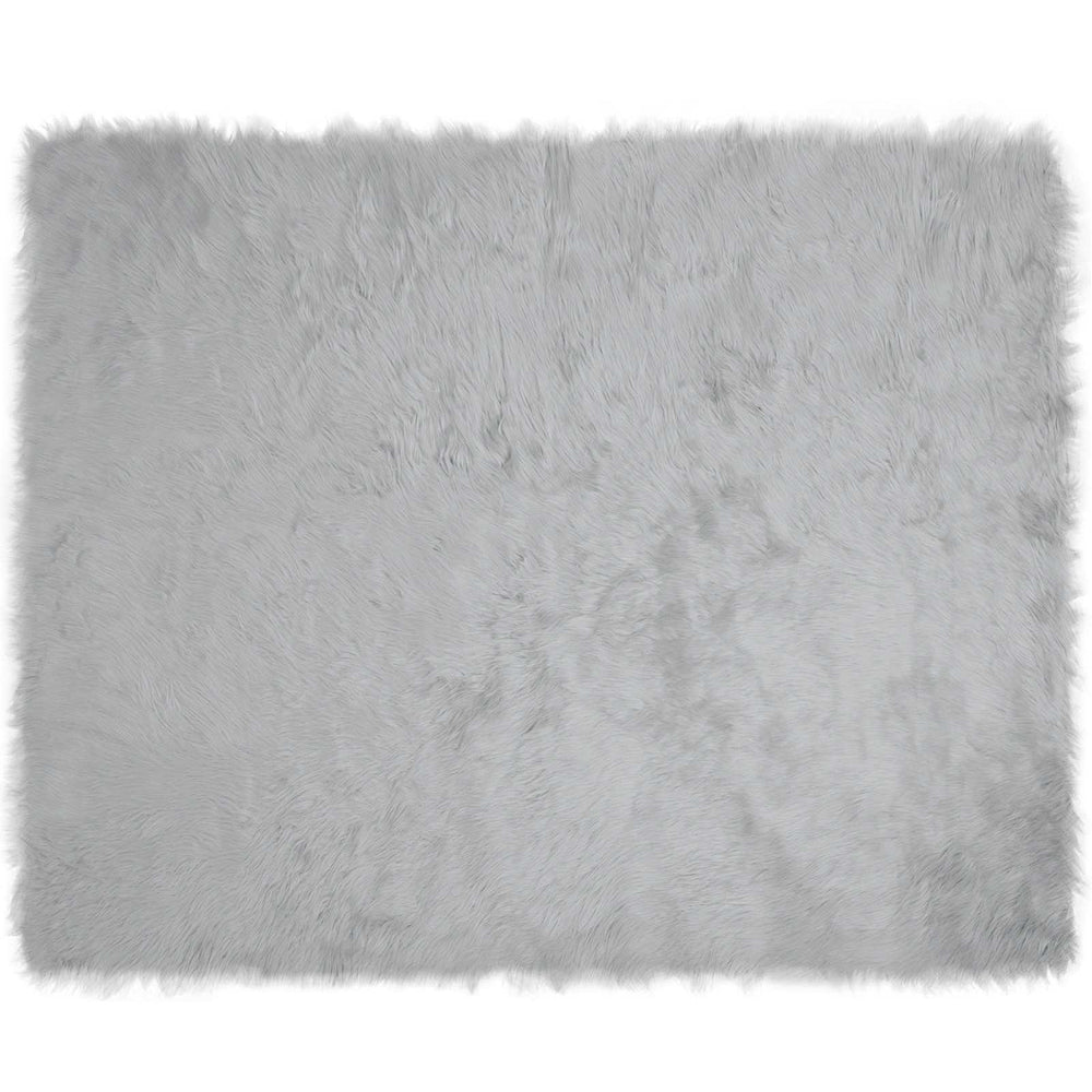 Grauer Kunstfell Teppich 200x280 cm