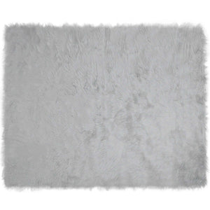 Grauer Kunstfell Teppich 200x280 cm
