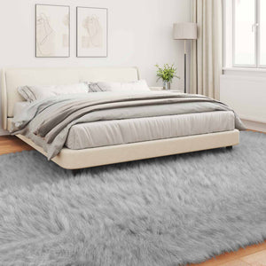 Grauer Kunstfell Teppich 240x340 cm