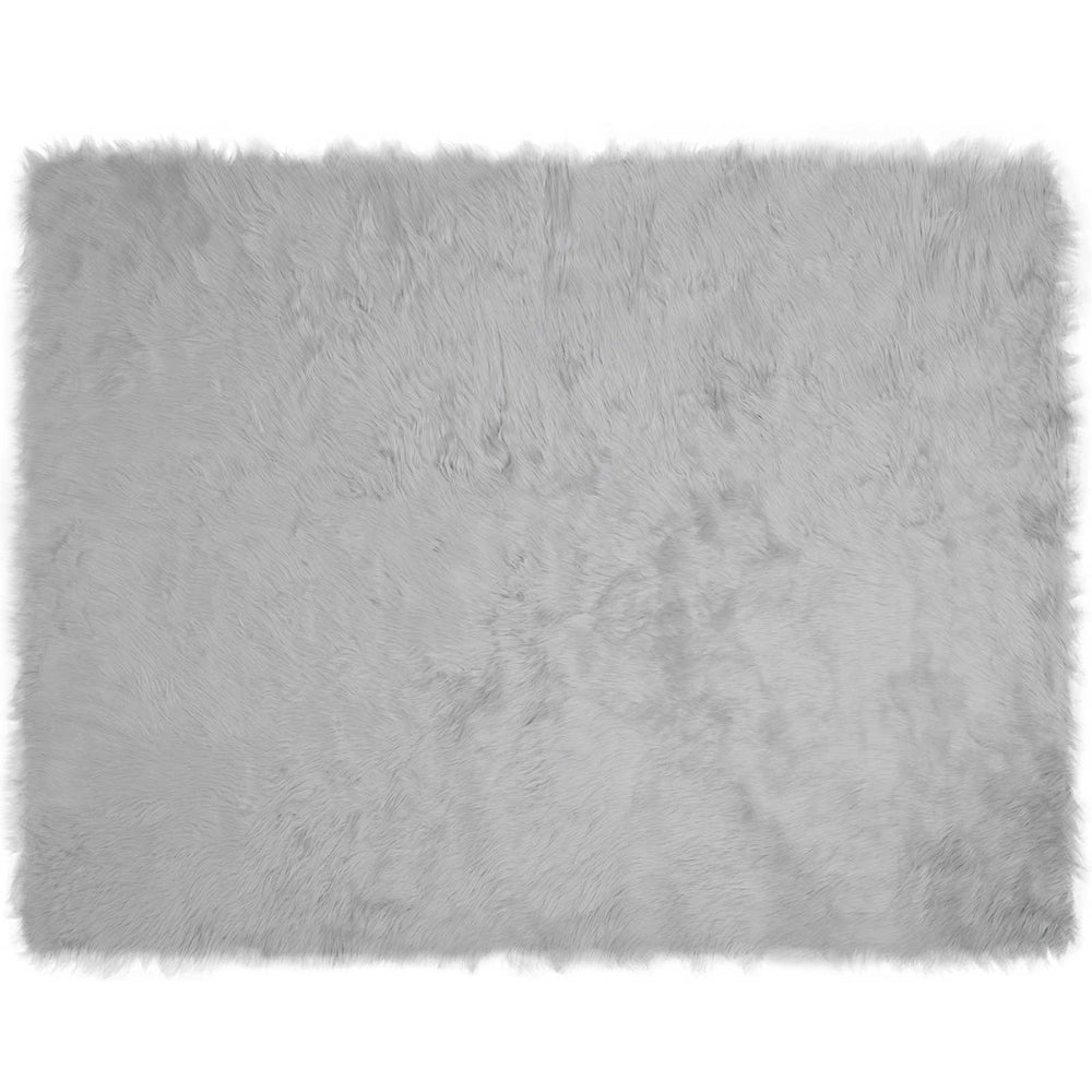 Grauer Kunstfell Teppich 240x340 cm