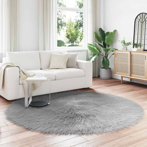 Grauer Kunstfell Teppich Ø 200cm