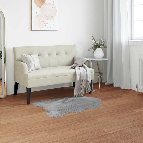 Grauer Kunstfell Teppich 60x90 cm