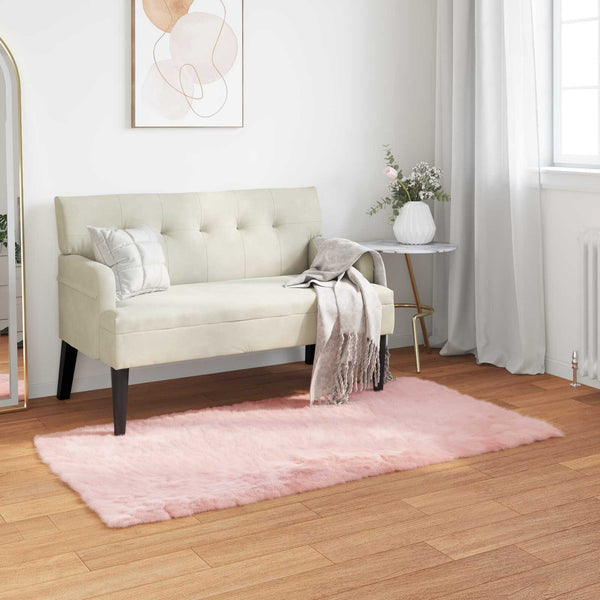 Rosa Kunstfell Teppich 60x110cm