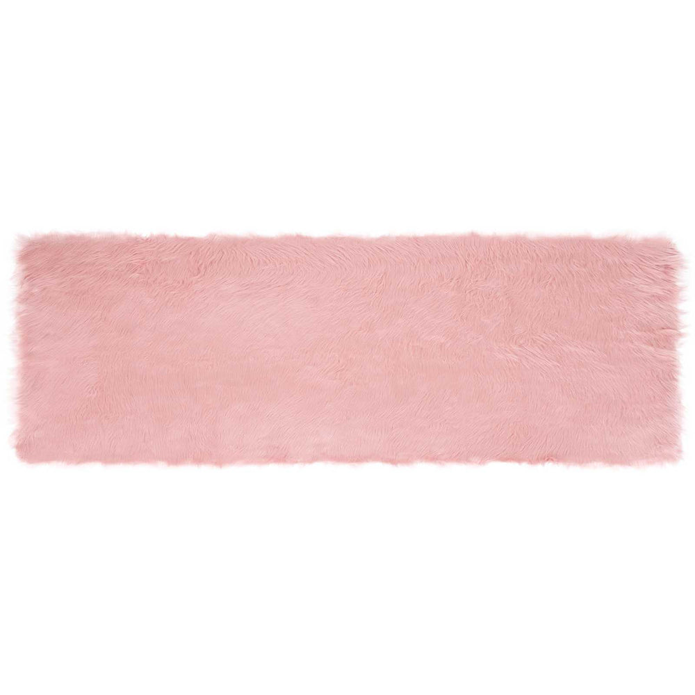 Rosa Kunstfell Teppich 80x250 cm