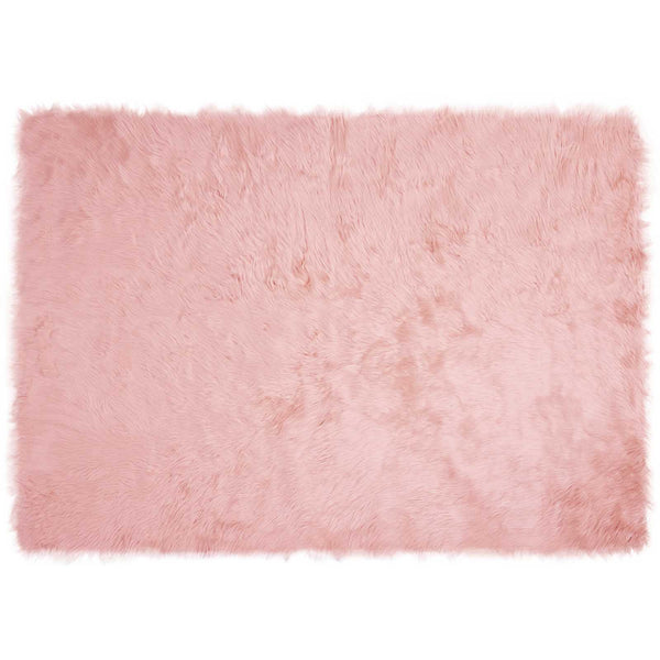 Rosa Kunstfell Teppich 140x200 cm