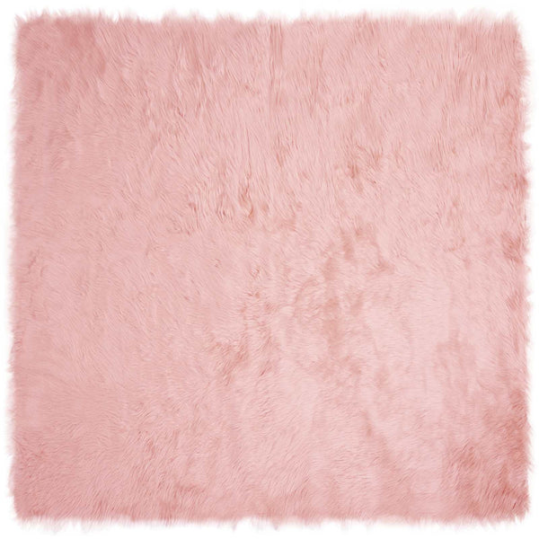Rosa Kunstfell Teppich, 160x160cm