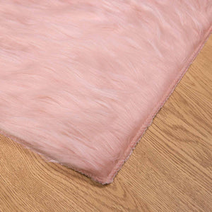 Rosa Kunstfell Teppich 200x200 cm