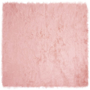 Rosa Kunstfell Teppich 200x200 cm