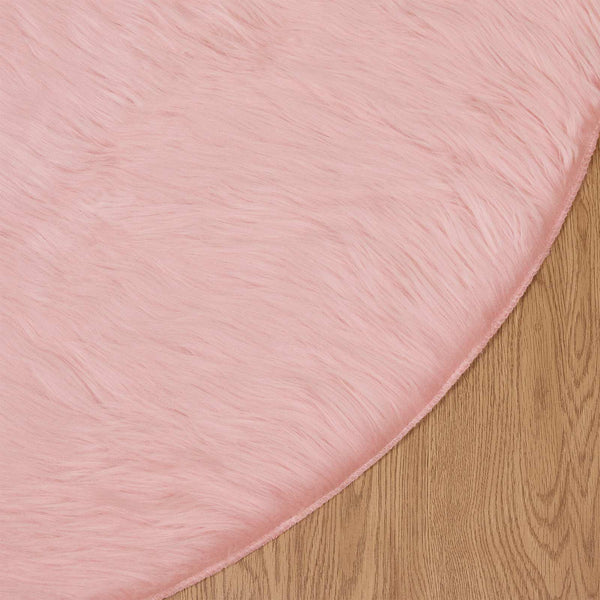 Rosa Kunstfell Teppich Ø 100cm