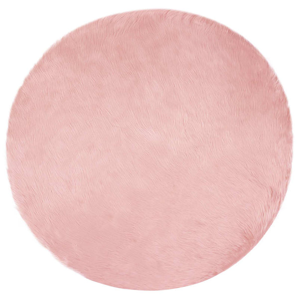 Rosa Kunstfell Teppich Ø 100cm