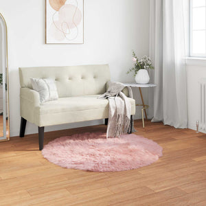 Rosa Kunstfell Teppich Ø 120cm