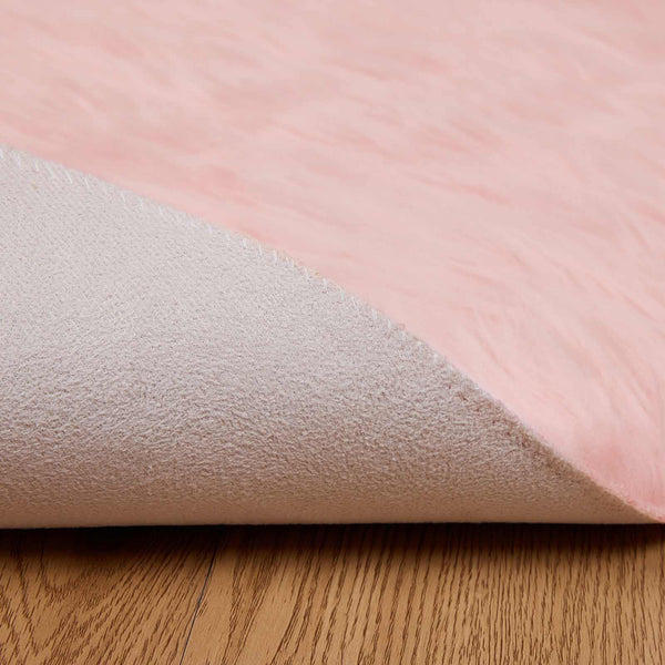 Rosa Kunstfell Teppich Ø 200 cm