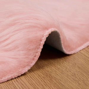 Rosa Kunstfell Teppich Ø 200 cm