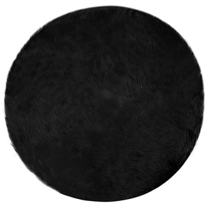 Schwarzer Kunstfell Teppich Ø 80cm