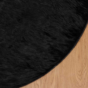 Schwarzer Kunstfell Teppich Ø 100cm