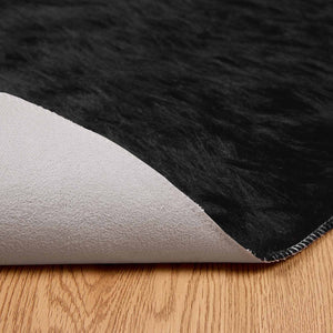 Schwarzer Kunstfell Teppich Ø 120cm