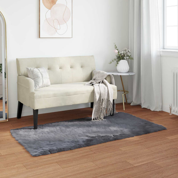 Anthrazit Kunstfell Teppich 80x150 cm