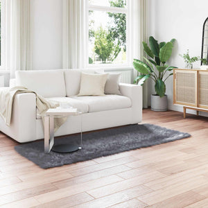 Anthrazit Kunstfell Teppich 80x200 cm