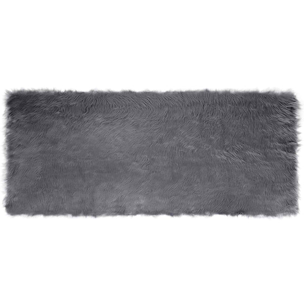 Anthrazit Kunstfell Teppich 80x200 cm