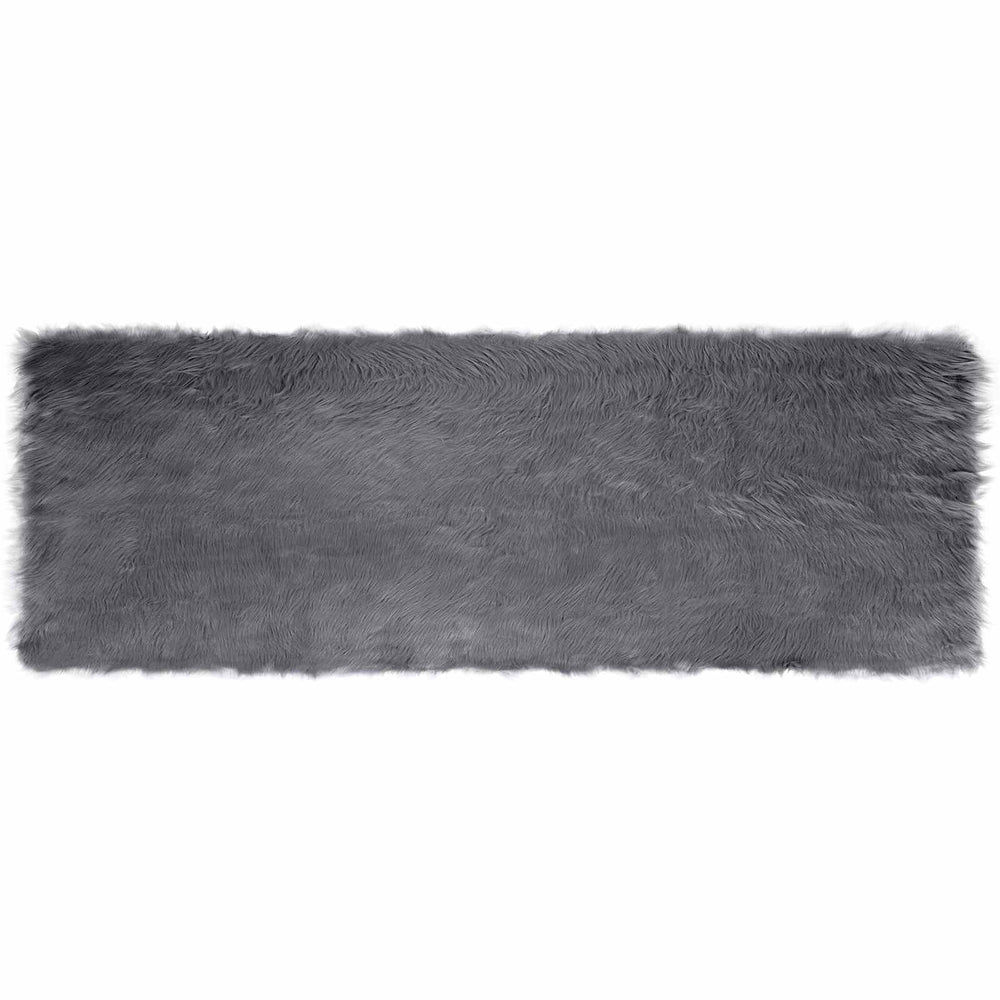 Anthrazit Kunstfell Teppich 80x250 cm