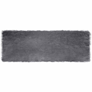 Anthrazit Kunstfell Teppich 80x250 cm