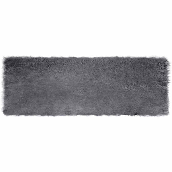 Anthrazit Kunstfell Teppich 80x250 cm