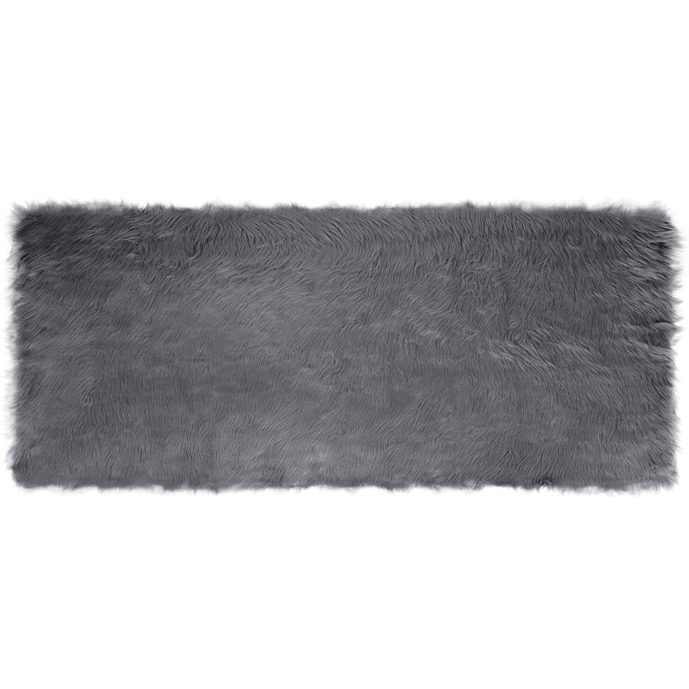 Anthrazit Kunstfell Teppich 100x200 cm