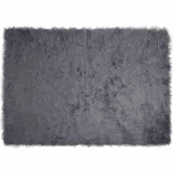 Anthrazit Kunstfell Teppich 120x170 cm