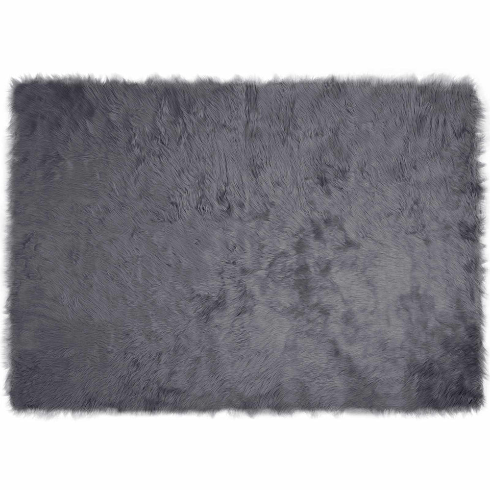 Anthrazit Kunstfell Teppich 140x200 cm