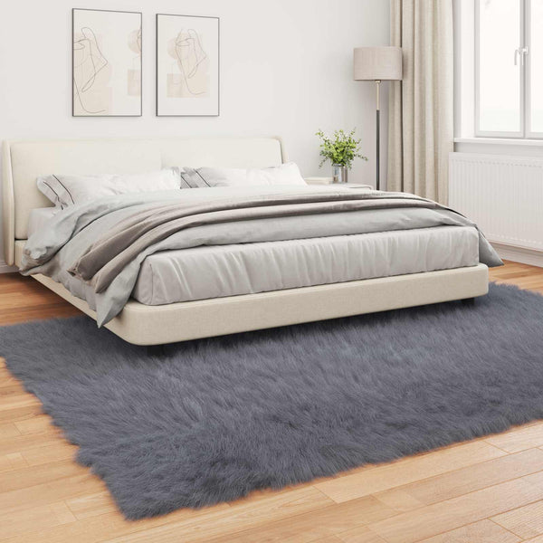 Anthrazit Kunstfell Teppich 240x340 cm