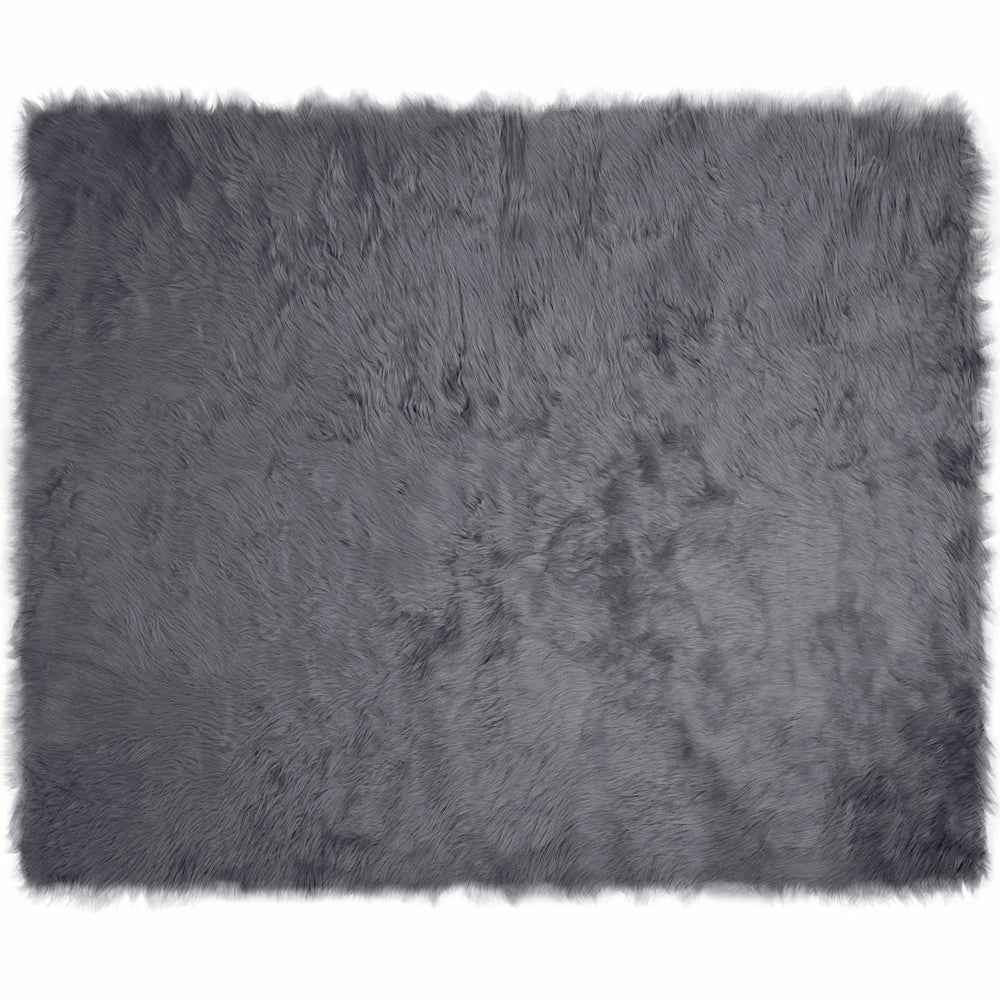 Anthrazit Kunstfell Teppich 240x340 cm