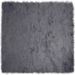 Anthrazit Kunstfell Teppich 160x160 cm