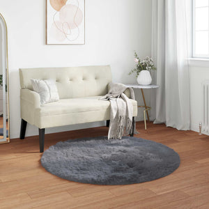 Kunstfell Teppich Anthrazit Ø 80cm