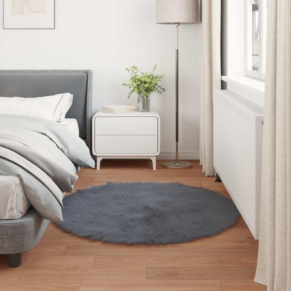 Kunstfell Teppich Anthrazit Ø 80cm