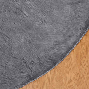 Anthrazit Kunstfell Teppich Ø 120cm