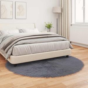 Anthrazit Kunstfell Teppich Ø 160cm
