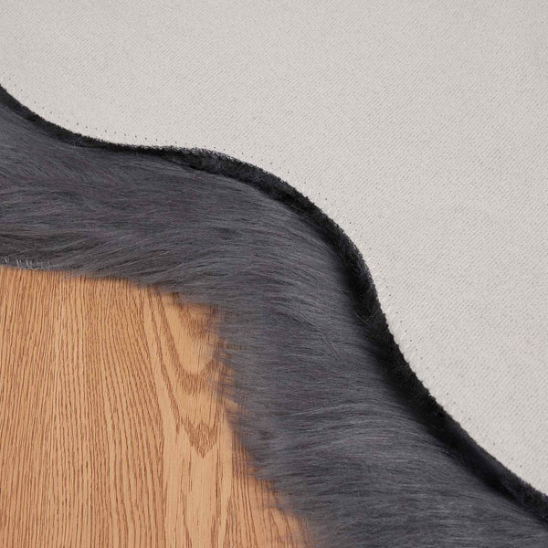 Anthrazit Kunstfell Teppich 60x90 cm