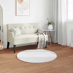 Weißer Kunstfell Teppich Ø 80cm