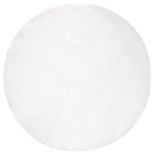 Weißer Kunstfell Teppich Ø 80cm