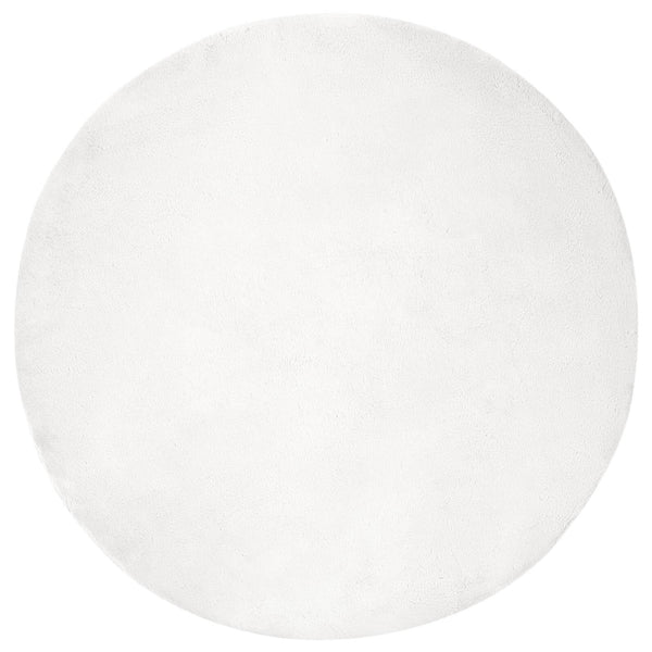 Weißer Kunstfell Teppich Ø 100cm, Rutschfest