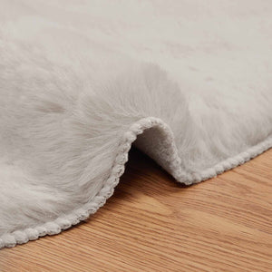 Beiger Kunstfell Teppich Ø 80cm