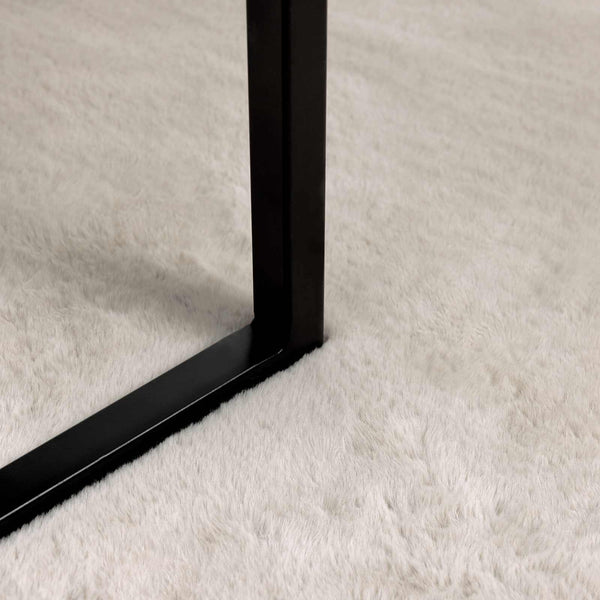 Beiger Kunstfell Teppich Ø 80cm